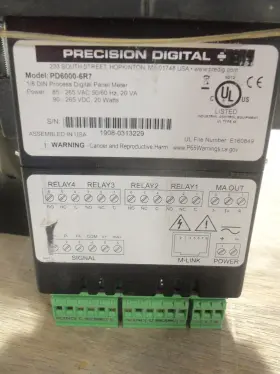 Pd6000-6r7 Precision Digital 1/8 Din Process Panel Meter 85-265vac 20va