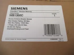 Wb1350c Siemens Service Entrance Breaker Module 350a 120/240v 1ph -mb377-new-b