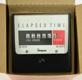 1357et Simpson 03595 Analog Elapsed Time Indicator Meter 120v Ac Brand New In Box Nos