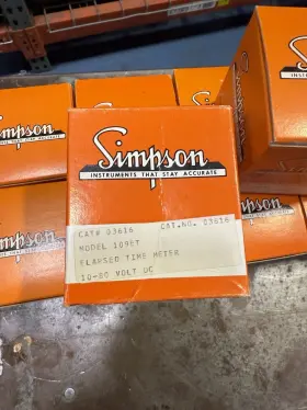 109et Simpson 03616 Catalog Model Elapsed Time Meter 10-80 Volt Dc New