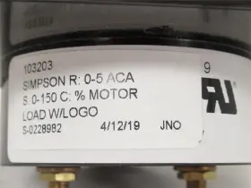 0-5aca Simpson 103203 226726 New-no Box Motor % Load Meter With Logo #2