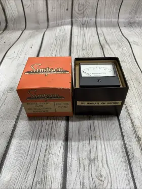1227c Simpson Model 0-50 Dc Millamps Wide Vue Panel Meter Untested