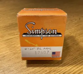 17407 Simpson 2122 Panel Meter - 25 Dc Amps Model New Old Stock