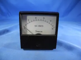 17447 Simpson 0-15 Volt 2 1/2 Inch Dc Panel Meter Model 2122 Free Ship