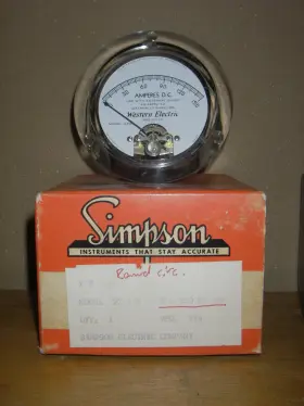 23-wa Simpson New Model 23wa Vintage Analog Amp Meter 150 Amps