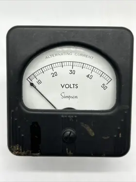 33084 Simpson To 50 D.c. Volt Panel Alternating Current Meter 33084 Simpson To 50 D.c. Volt Panel Alternating Current Meter
