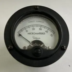 52565 Simpson Vintage Model #52565 Dc Microamperes 2 Inch Round Panel Meter Gauge 0-50