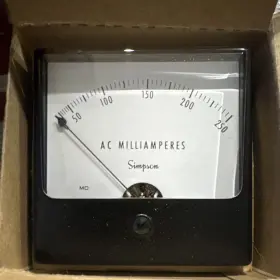 555-25411 Simpson Panel Meter Ac Milliamperes Analog Gauge 0-250ma Model 555-25411 Simpson Panel Meter Ac Milliamperes Analog Gauge 0-250ma Model