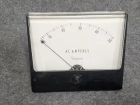 73930 Simpson 5 Inch X 4 Panel Meter Gauge Ac Amperes Rms 0-50