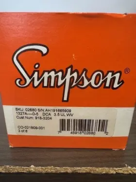 Simpson 745918026802 02680 Ammeter Analog Panel Meters 0-5 Dc Amp 3.5 Inch New In Box