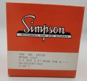 1327 Simpson 9720 #9720 Model Analog Dc Voltmeter Wide-vue 0-5 Volts New In Box
