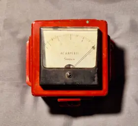 A-409ch Simpson Ac Amperes Panel Gauge Meter 0-5 Amps With Hoffman Enclosure Box Usa