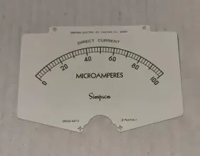 Sk525-447-3 Simpson Electric Company Face Plate Only Microampres Gauge Direct Current Meter