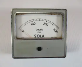 420-04708 Sola Vintage Dc Volts Panel Meter 1-300 Tested Working