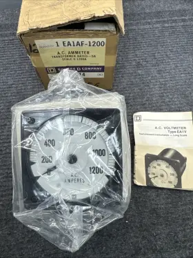 Ea1af-1200 Square D 0-1200a 5a Scale Ammeter Ea1af Long Ac Ampers
