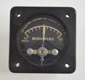 1r1607 Sun Electric Corp. Microamperes Panel Meter Gauge 1-3/4 Inch Square 1r1607 Sun Electric Corp. Microamperes Panel Meter Gauge 1-3/4 Inch Square
