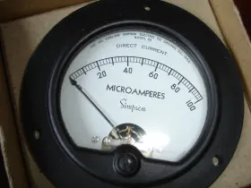 321-f Triplett 3.5 Inch Old Simpson 0-100 D.c Amp Model 25 Black Round Panel Meter Microamperes Dc