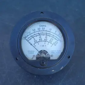 Triumph P33005 Vintage Navy Type Csv 22544 Ohms Db Analog Panel Meter Gauge
