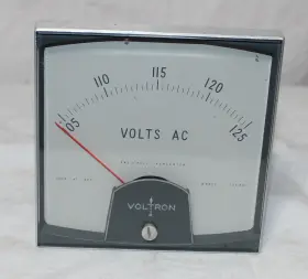 105-125 Voltron 135.001 Analog Ac Voltmeter Panel Meter One Half-percenter Zero At Dot