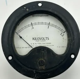 00001 Westinghouse Vintage D.c. Kilovolts Meter Gauge 0-1.5 Usa