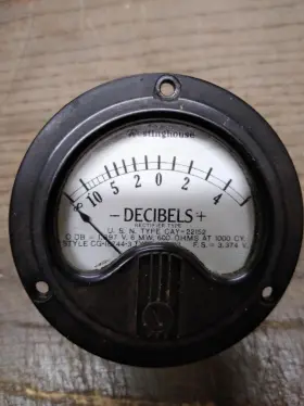010626-08-rk Westinghouse Vtg Analog Decibel U.s.n. Type Cay 22152 Panel Meter Usa