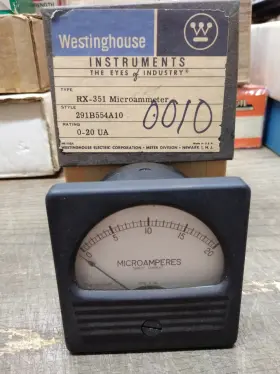 111825-22-rk Westinghouse Vtg Nos Dc Microammeter Model X 351 Panel Meter 0-20 With Box Usa