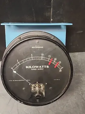 341p275a01 Westinghouse Vintage Kilowatts Power Output Meter