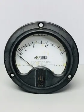 Cay-22036 Westinghouse Vtg 0-15 Amperes Ac Meter Gauge Radio Frequency U.s.n