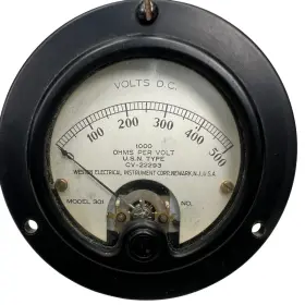 Cv-22293 Weston Vintage Model 301 Usn Type 0-500 Volt Dc Panel Meter Navy Tested