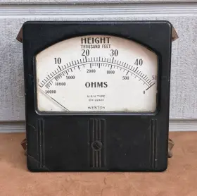 Cv-22431 Weston K-52j269 Electric Inst. Corp. Panel Gauge Height And Ohms U.s.n. Type Cv-22431 Weston K-52j269 Electric Inst. Corp. Panel Gauge Height And Ohms U.s.n. Type