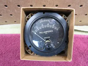 Mr25-b Weston Nos Model 506 0-1 Dc Ma Milliamperes Meter Black Face #3
