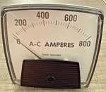 General Electric 50-250340LSSN1 A-c Amperes Meter 0-800 New Approx. 3.5X3.5X1.75. Fixed Price $26.24.