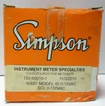 Simpson 40687 A.c. Volt Panel Meter. Fixed Price $120.88.