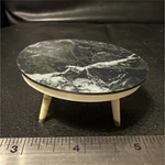 Ideal Dollhouse Coffee Table Miniature 1:16 Scale Black White Round 4X3X1.5. Fixed Price $24.00.