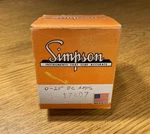 Simpson 2122 Panel Meter - 25 Dc Amps Model 17407 New Old Stock. Fixed Price $37.50.
