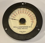 Western Electric C9B Milliamperes Dc Volts Gauge Meter Tested Steampunk. Fixed Price $49.00.