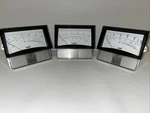 Lot Of 3 Large Vintage Api Model 502 Shielded Panel Meters, 100UA Full Scale. Fixed Price $55.00.
