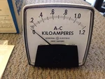 New Ge 1.2 Kiloamperes Ac Panel Ammeter. Fixed Price $50.00.