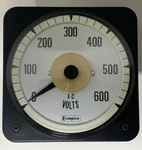 Crompton 077-05GA-PZSJ-C6 Model 4-1/2" Sq Switchboard Volt Meter 0-600 Vac. Fixed Price $97.00.